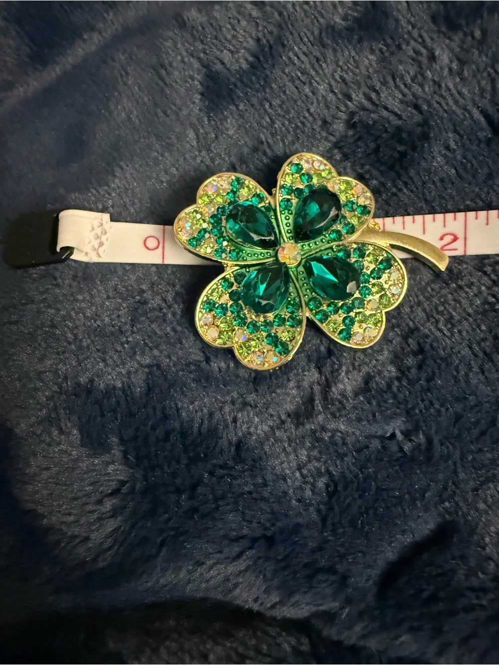 Brooch Green Four Leaf Clover Crystal Jewelry #12